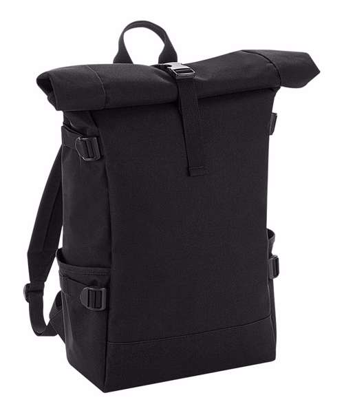 Block roll-top backpack