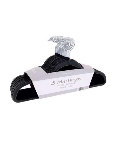 Velvet-effect coat hangers (25-pack)