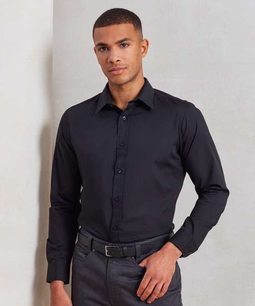 Poplin fitted long sleeve shirt