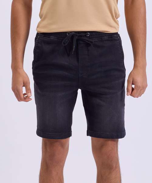 Men’s denim drawstring shorts